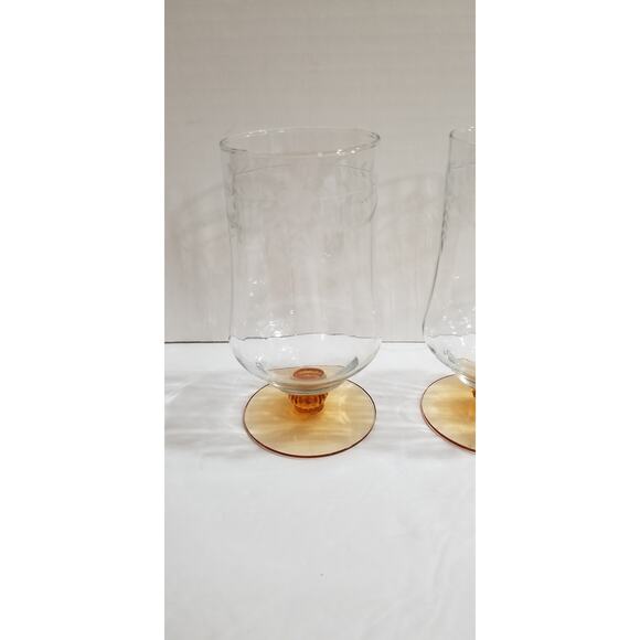 Two Fostoria Gazebo Rust Iced Tea Glasses (4.1217) - Picture 2 of 11